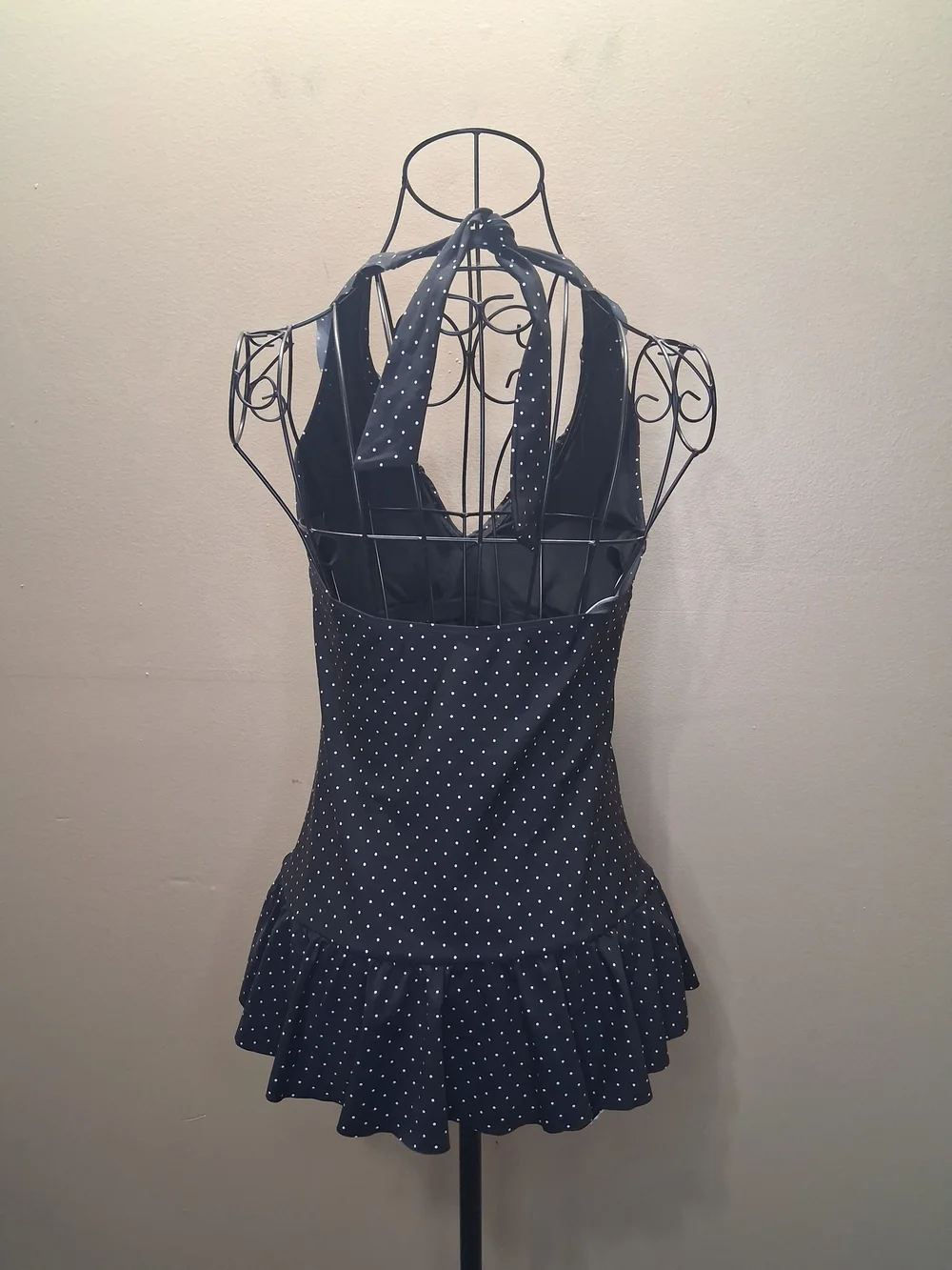 ​Vintage 1950s Aesthetic Polka Dot Swimsuit Size Medium 8/10
